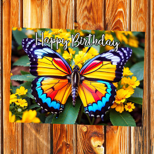 Cartão Belo Amortecimento Borboleta Design Feliz Aniversá