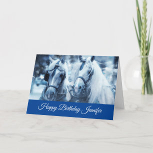 Cartão Belo Aniversário da Equipe de Cavalo Foto de Inve
