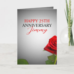 Cartão Belo Aniversário de 25 do Silver Floral Husband
