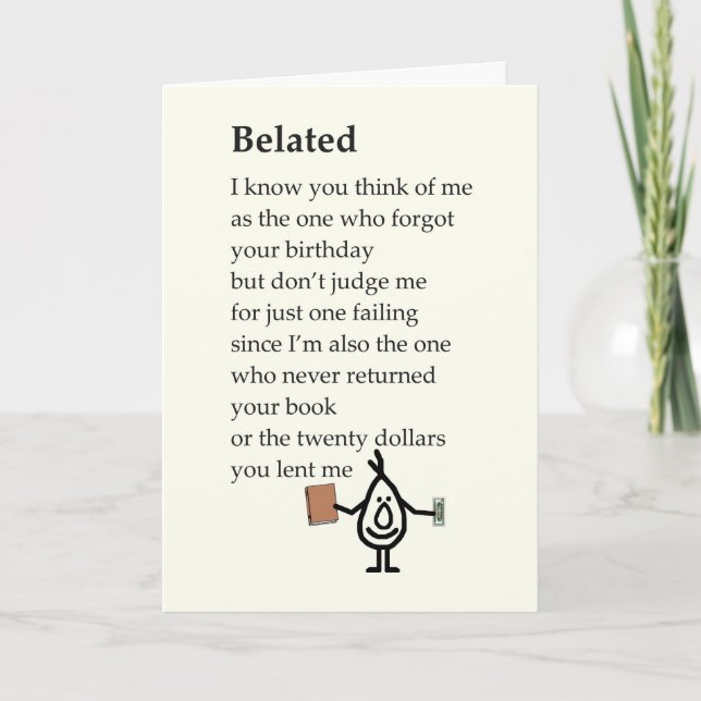 Cartão Belo Belo Belo Poema De Aniversário Feliz (Frente)