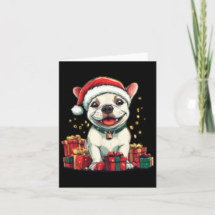 Cartão Belo Bull Terrier Santa Hat Engraçado Natal Natal 