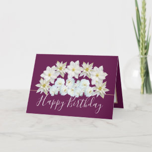 Cartão Belo Buquê Chic Floral White Flower Birday