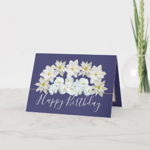 Cartão Belo Buquê Chic Floral White Flower Birday