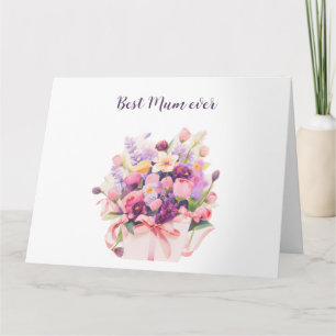 Cartão Belo buquê de flores Dia das Mães