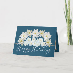 Cartão Belo Buquê Floral Branco Férias Flores