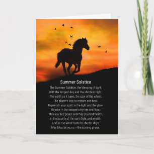 Cartão Belo Cavalo e Poema Solstício de Verão