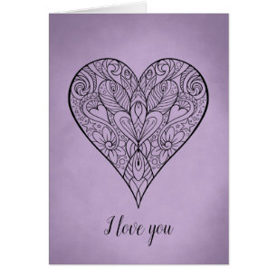 Cartão Belo Coração Mandala Eu te amo