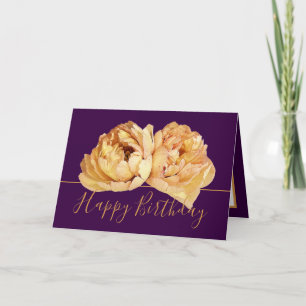 Cartão Belo Cream Peony Chic Buquê Floral Aniversário