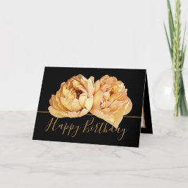 Cartão Belo Cream Peony Chic Buquê Floral Aniversário