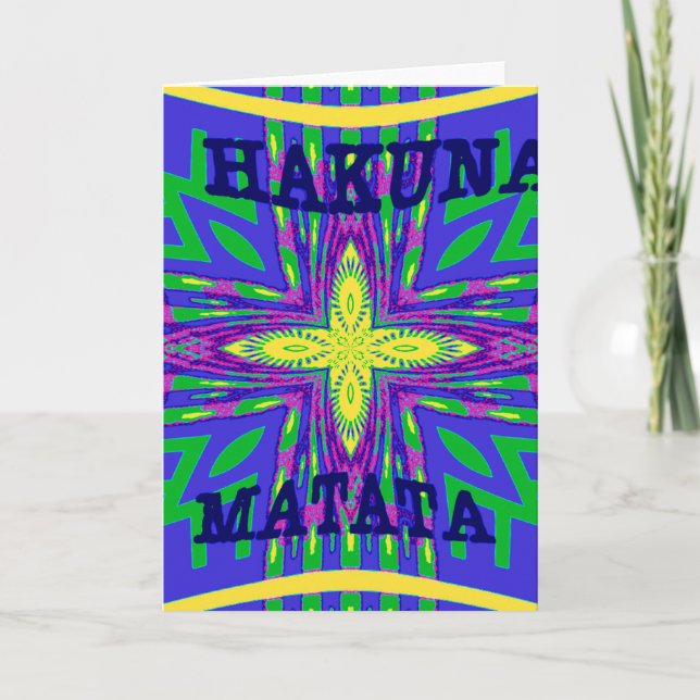 Cartão Belo e adorável Tribal Mombasa Kanga Hakunamatata (Frente)