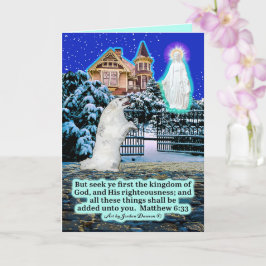 Cartão Belo Eskie e Escritura Angel Matthew 6:33