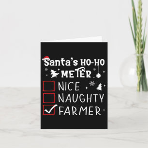 Cartão Belo Farmador de Natal Lista Santa Claus Longe