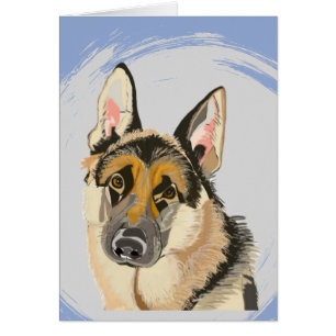 Cartão Belo German shepherd, Desenho De Cão Alsaciano