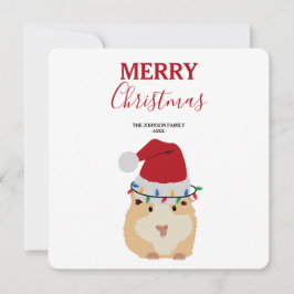 Cartão Belo Hamster Engraçado Animal Papai Noel