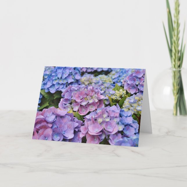 Cartão Belo Hydrangea Flowers Art Note Card (Frente)