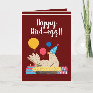 Cartão Belo Maroon Engraçado Frango Humor Balões de Anive