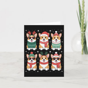 Cartão Belo Natal de Corgi Santa Hat