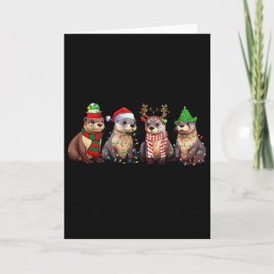 Cartão Belo Natal Pajama Diversão Xmas Luz Animal