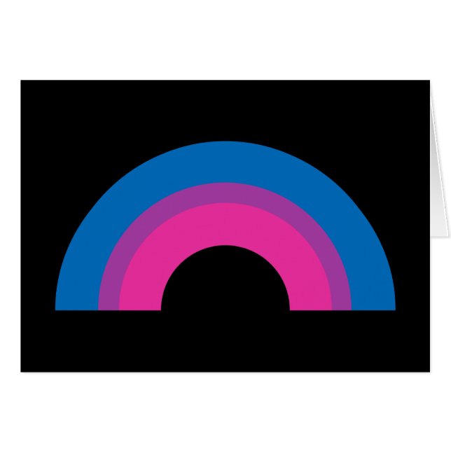 Cartão Belo orgulho bissexual Bandeira do arco-íris preto (Frente Horizontal)