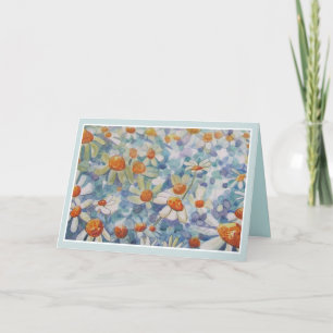 Cartão Belo pensamento floral de sua carta de saudação
