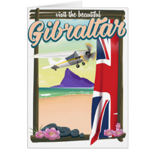 Cartão Belo Poster de viagens de Gibraltar