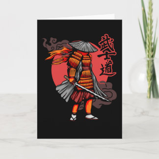 Cartão Belo Retro Samurai - Samurai segurando Katana