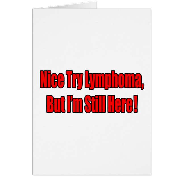 Cartão Belo Tente Linfoma. (Frente)