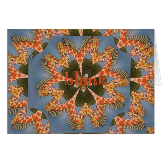 Cartão Belo vazio de girafa colorida africana (Frente Horizontal)