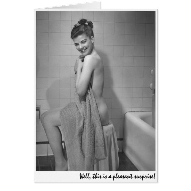 Cartão "Bem, esta é uma surpresa agradável! " (Frente)