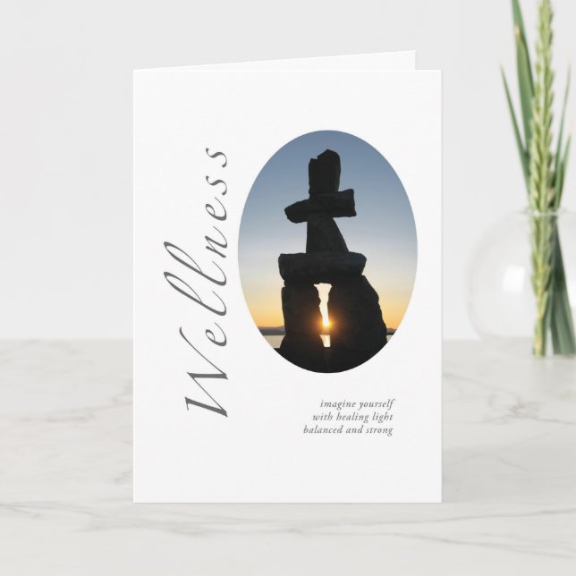 Cartão Bem-estar Inukshuk (Frente)