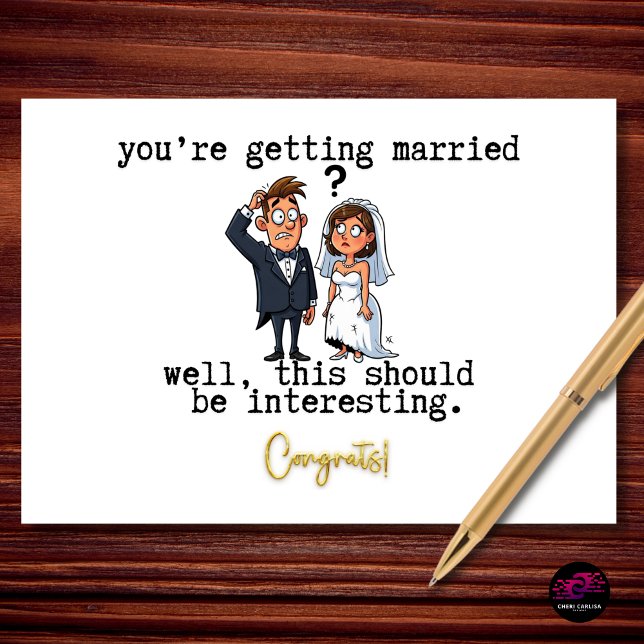 Cartão Bem, isso deve ser interessante Piadas de noivado  (Love is in the air. So is a little curiosity about how this plays out.)