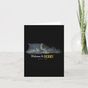 Cartão Bem-vindo a Derry Maine EUA Caravana do Pennywise