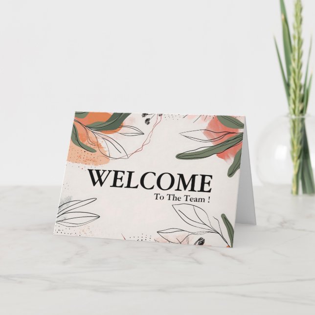 Cartão Bem-vindo à Equipe Personalizado Simples Elegante  (Frente)
