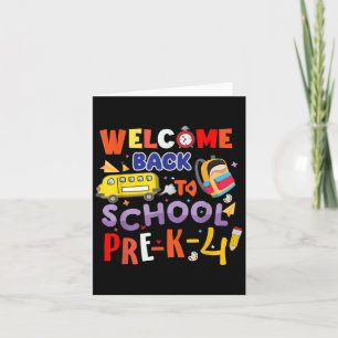 Cartão Bem-Vindo À Escola Pré-k-4 Professores Colorf