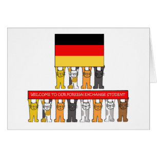 Cartão Bem-vindo a Estudante Alemão de Câmbio