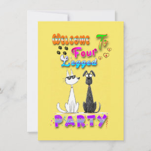 Cartão Bem-vindo à Festa de Quatro Patas