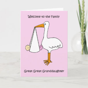 Cartão Bem-vindo à neta do Excelente de Excelente da famí