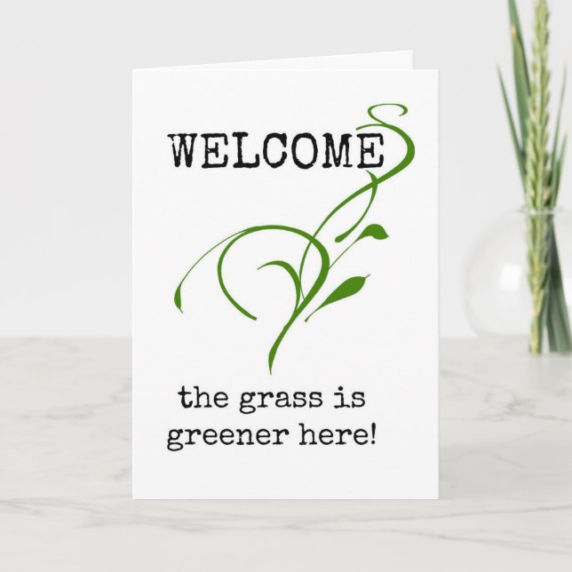 Cartão Bem-vindo a novo funcionário, primeiro dia de trab (Frente)