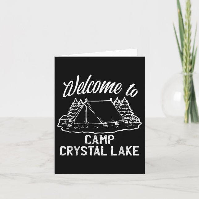 Cartão Bem-Vindo Ao Acampamento Crystal Lake (Frente)