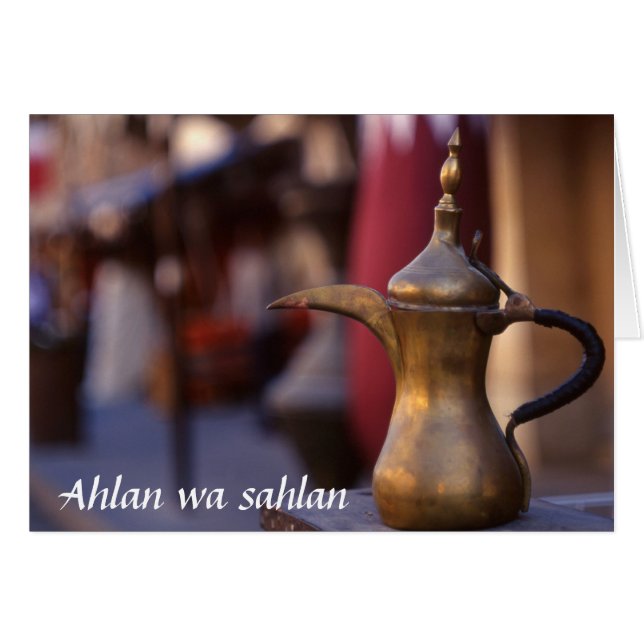 Cartão Bem-vindo ao Árabe (Frente Horizontal)