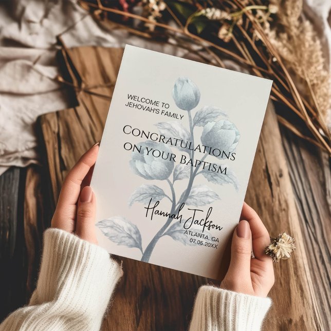 Cartão Bem-vindo ao batismo familiar de Jeová (Criador carregado)