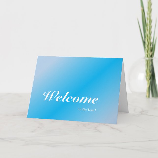 Cartão Bem-Vindo Ao Fundo Azul Da Equipe (Frente)