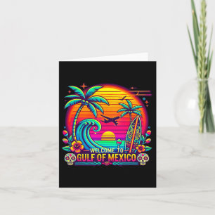 Cartão Bem-Vindo Ao Golfo Do México Retro Beach Surf 1