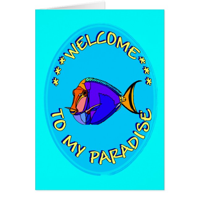 CARTÃO BEM-VINDO AO MEU PARAÍSO (Frente)