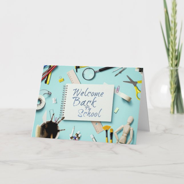 Cartão Bem-vindo de volta à escola - Estilo de notebook c (Frente)