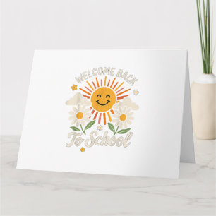 Cartão Bem-vindo de volta às camisas escolares Primeiro d