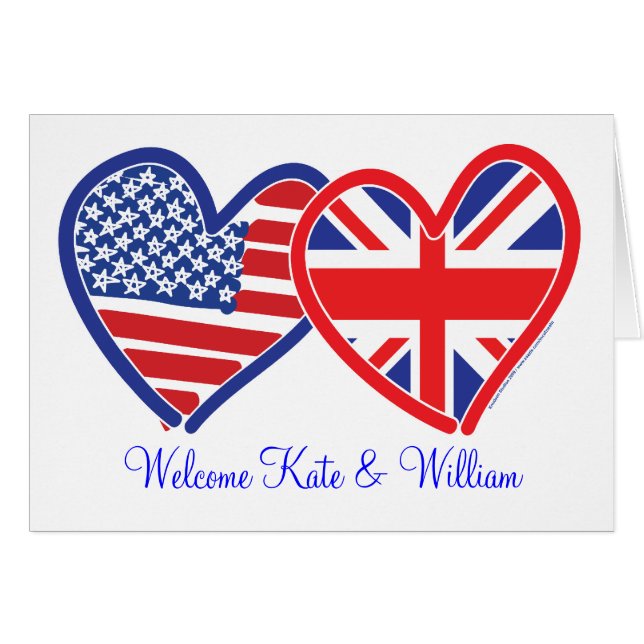 Cartão Bem-vindo Kate & William/ Royal Wedding (Frente Horizontal)