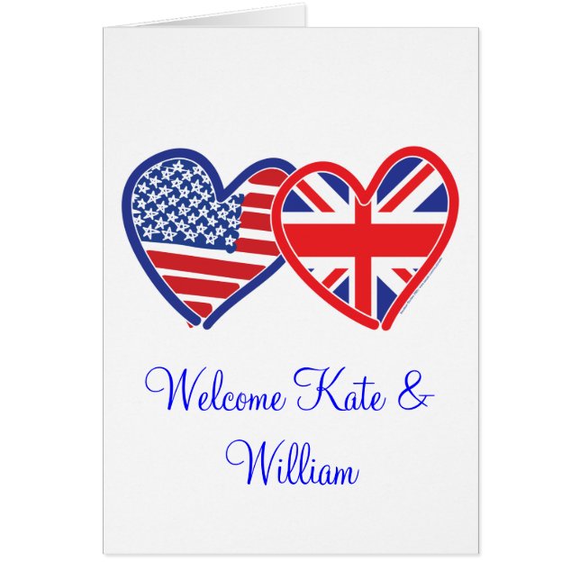 Cartão Bem-vindo Kate & William/ Royal Wedding (Frente)