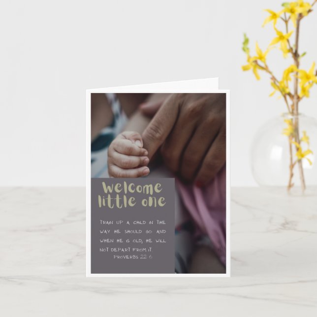 Cartão Bem-vindo Pequeno Um (Flor Amarela)