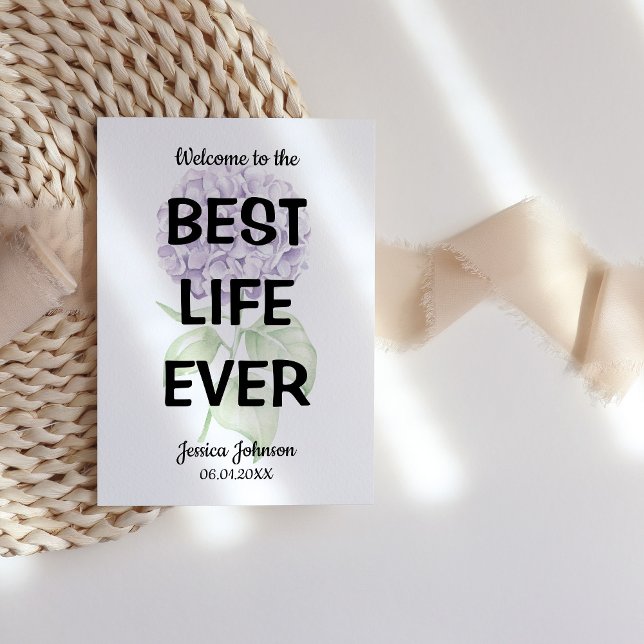 Cartão Bem-vindos à Melhor Vida de Sempre Hydrangea Bapti (Criador carregado)